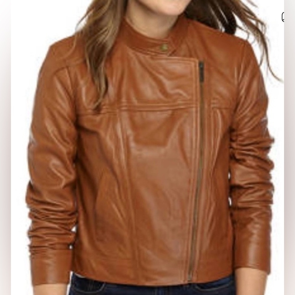 MICHAEL Michael Kors Tan Leather Jacket